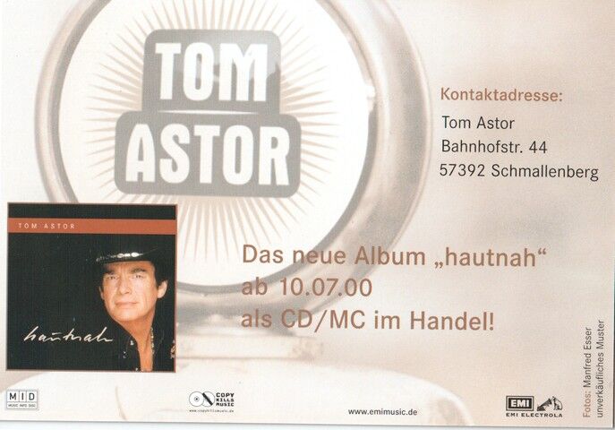 Autogramm Country | Tom ASTOR | 2000 "Hautnah" (Portrait Color EMI)