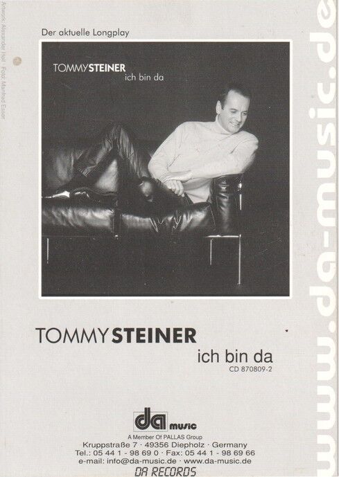 Autogramm Schlager | Tommy STEINER | 2000 "Ich Bin Da" (Portrait Color DA)
