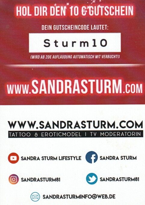 Autogramm Erotik | SANDRA STURM | 2010er (Portrait Color) Website