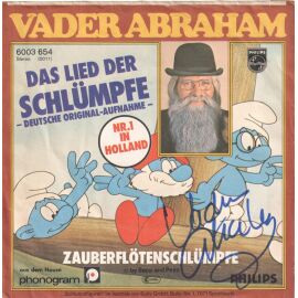 Autogramm Musik | VADER ABRAHAM | 1977 "Lied Der Schlümpfe" (Plattencover)