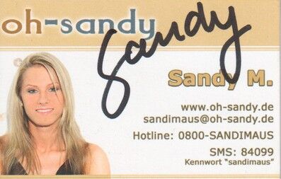 Autogramm Erotik | SANDY M. | 2010er (Portrait Color) Visitenkarte