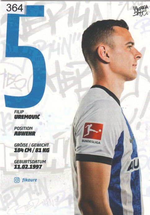 Autogramm Fussball | Hertha BSC Berlin | 2022 | Filip UREMOVIC