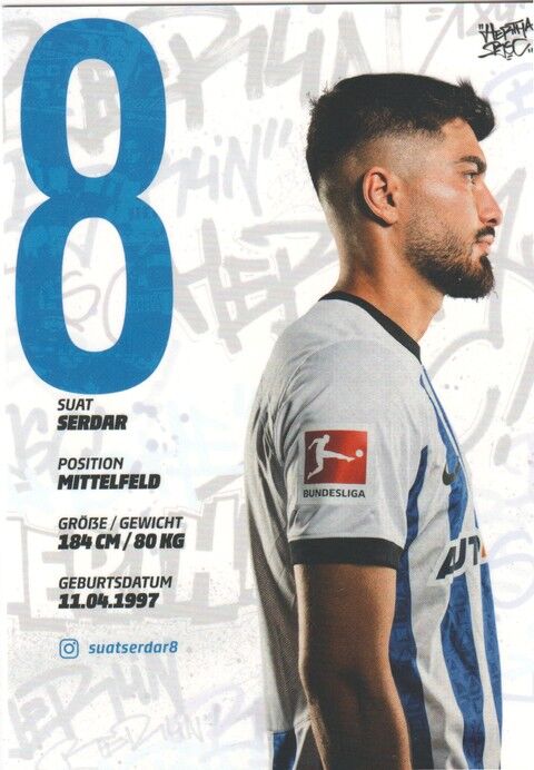 Autogramm Fussball | Hertha BSC Berlin | 2022 | Suat SERDAR