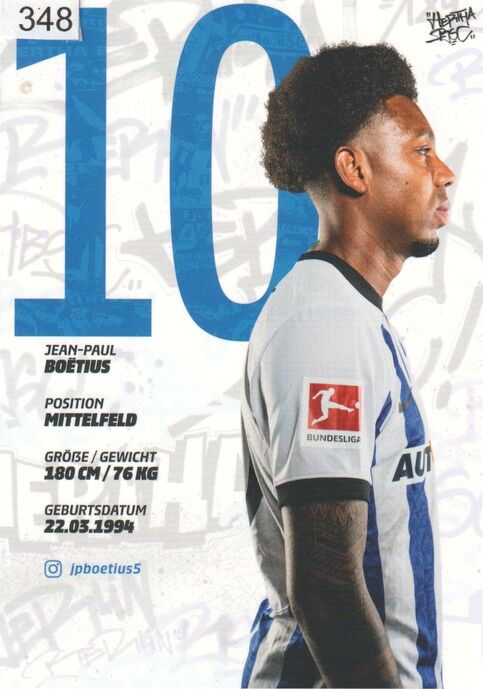 Autogramm Fussball | Hertha BSC Berlin | 2022 | Jean-Paul BOETIUS