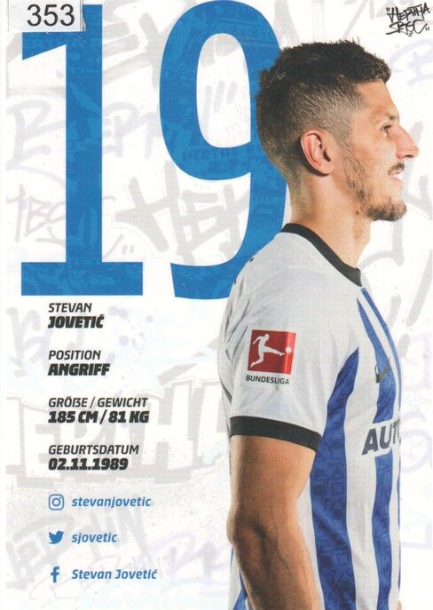 Autogramm Fussball | Hertha BSC Berlin | 2022 | Stefan JOVETIC