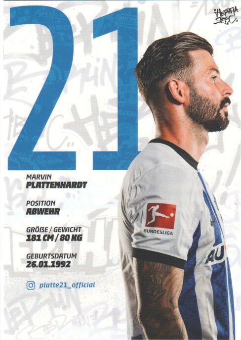 Autogramm Fussball | Hertha BSC Berlin | 2022 | Marvin PLATTENHARDT