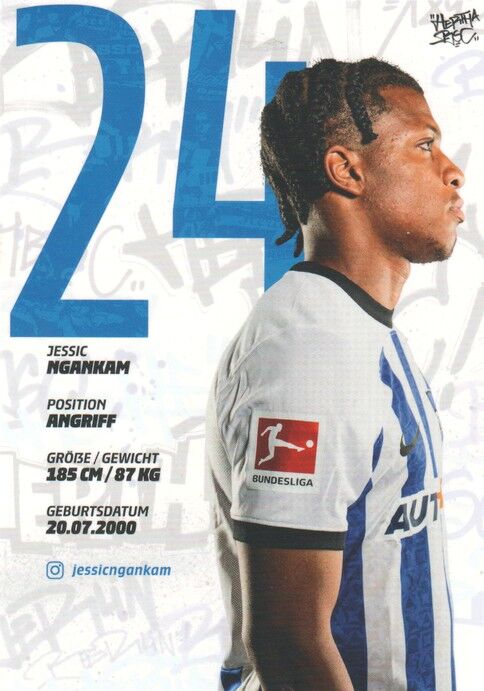 Autogramm Fussball | Hertha BSC Berlin | 2022 | Jessic MGANKAM