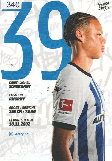 Autogramm Fussball | Hertha BSC Berlin | 2022 | Derry SHERHANT