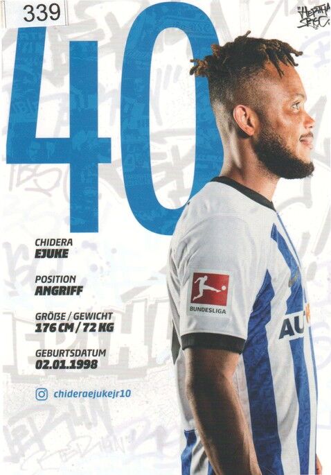 Autogramm Fussball | Hertha BSC Berlin | 2022 | Chidera EJUKE