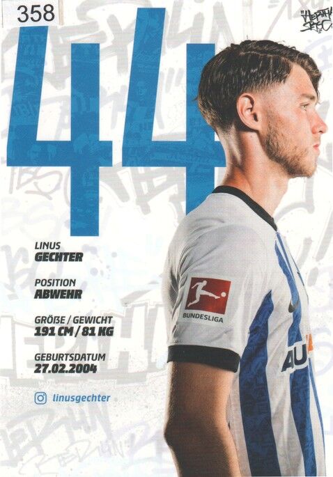 Autogramm Fussball | Hertha BSC Berlin | 2022 | Linus GECHTER