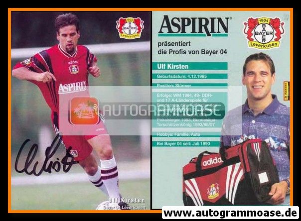 Autogramm Fussball | Bayer Leverkusen | 1997 | Ulf KIRSTEN (Motiv 1)