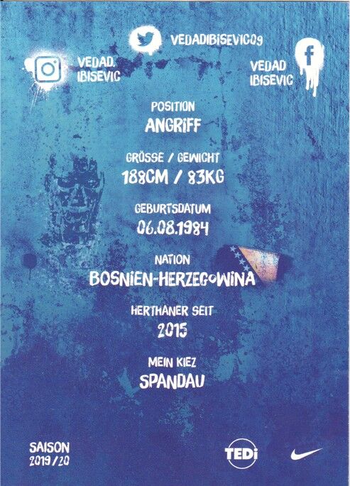 Autogramm Fussball | Hertha BSC Berlin | 2019 | Vedad IBISEVIC