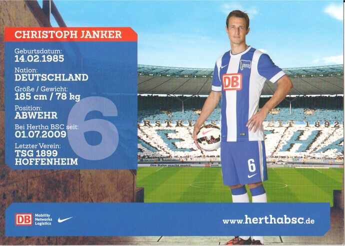 Autogramm Fussball | Hertha BSC Berlin | 2014 | Christoph JANKER