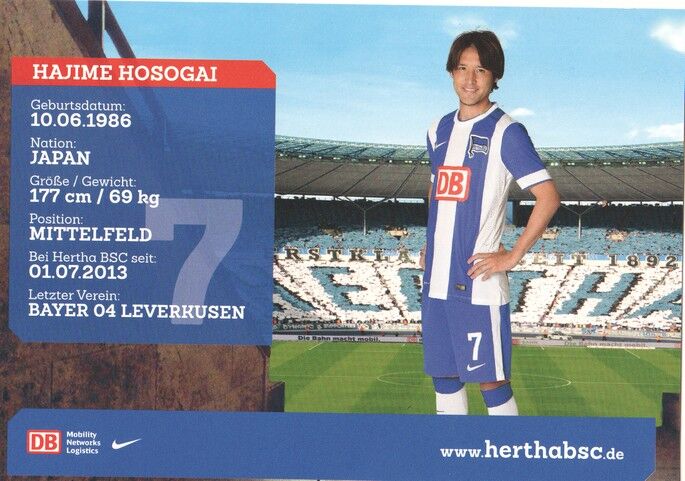 Autogramm Fussball | Hertha BSC Berlin | 2014 | Hajime HOSOGAI