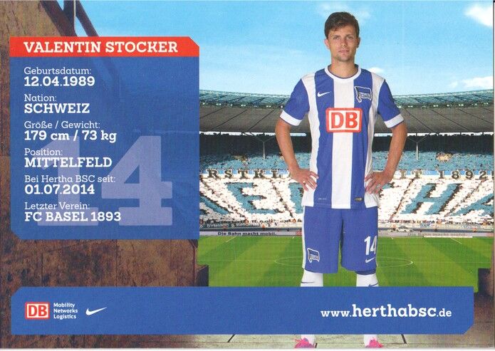 Autogramm Fussball | Hertha BSC Berlin | 2014 | Valentin STOCKER