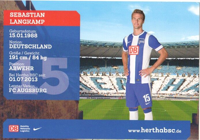 Autogramm Fussball | Hertha BSC Berlin | 2014 | Sebastian LANGKAMP