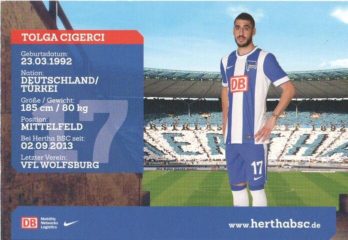 Autogramm Fussball | Hertha BSC Berlin | 2014 | Tolga CIGERCI