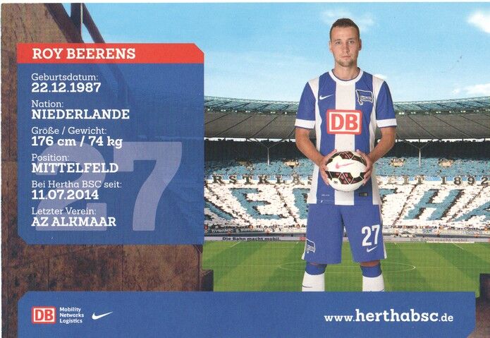 Autogramm Fussball | Hertha BSC Berlin | 2014 | Roy BEERENS