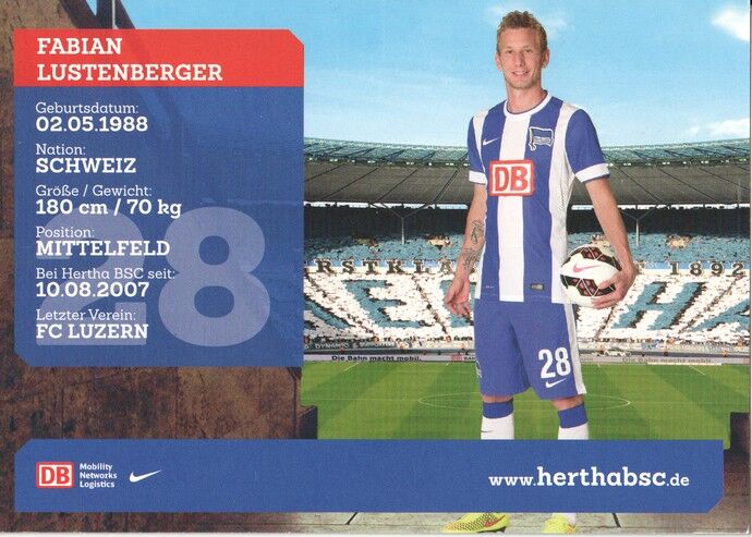 Autogramm Fussball | Hertha BSC Berlin | 2014 | Fabian LUSTENBERGER