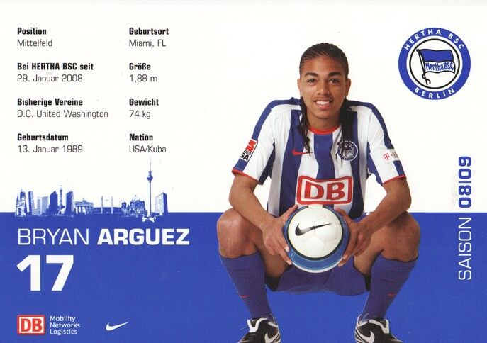 Autogramm Fussball | Hertha BSC Berlin | 2008 | Bryan ARGUEZ