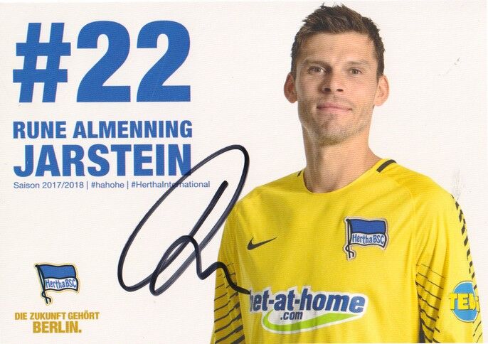 Autogramm Fussball | Hertha BSC Berlin | 2017 | Rune JARSTEIN