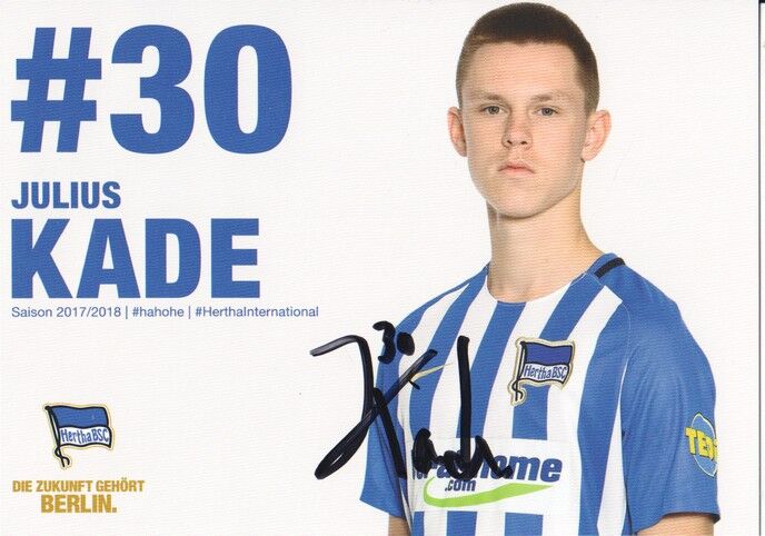 Autogramm Fussball | Hertha BSC Berlin | 2017 | Julius KADE