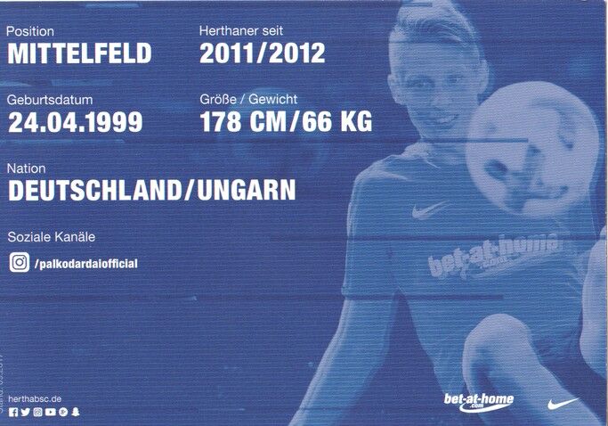 Autogramm Fussball | Hertha BSC Berlin | 2017 | Palko DARDAI