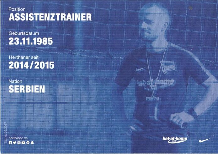 Autogramm Fussball | Hertha BSC Berlin | 2017 | Admir HAMZAGIC
