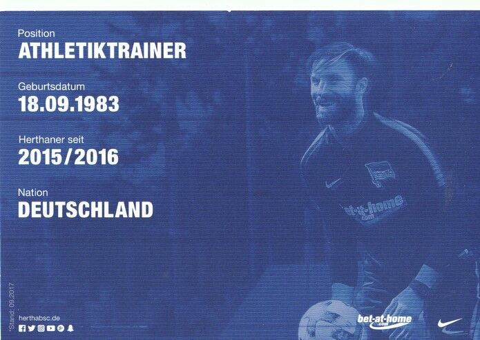 Autogramm Fussball | Hertha BSC Berlin | 2017 | Hendrik VIETH