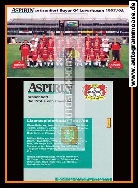 Mannschaftskarte Fussball | Bayer Leverkusen | 1997