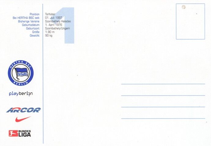 Autogramm Fussball | Hertha BSC Berlin | 2003 | Gabor KIRALY