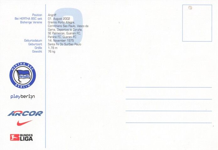 Autogramm Fussball | Hertha BSC Berlin | 2003 | LUIZAO