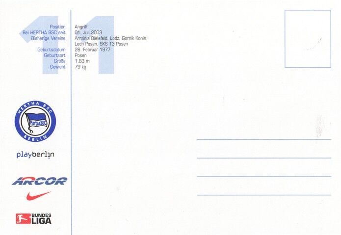 Autogramm Fussball | Hertha BSC Berlin | 2003 | Artur WICHNIAREK