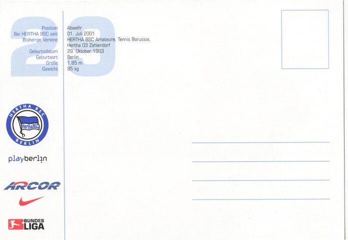 Autogramm Fussball | Hertha BSC Berlin | 2003 | Malik FATHI
