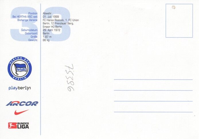 Autogramm Fussball | Hertha BSC Berlin | 2003 | Marko REHMER