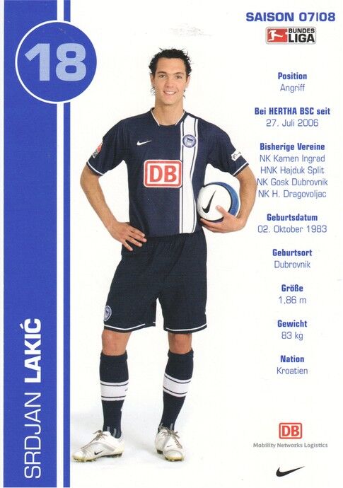 Autogramm Fussball | Hertha BSC Berlin | 2007 | Srdjan LAKIC