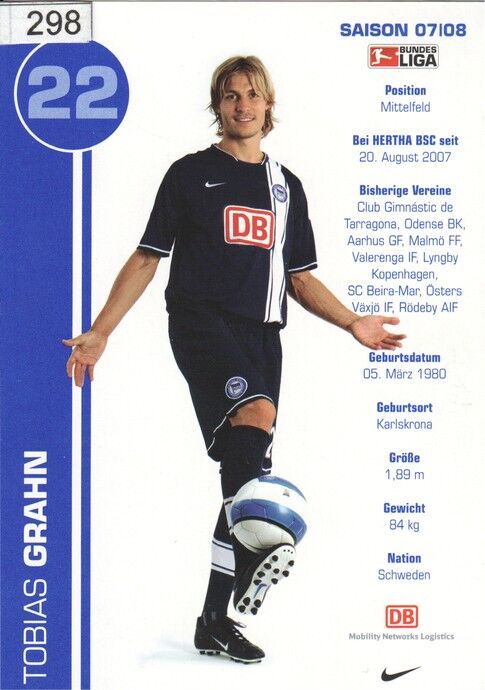 Autogramm Fussball | Hertha BSC Berlin | 2007 | Tobias GRAHN