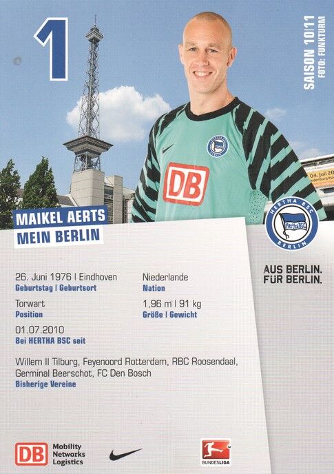 Autogramm Fussball | Hertha BSC Berlin | 2010 | Maikel AERTS