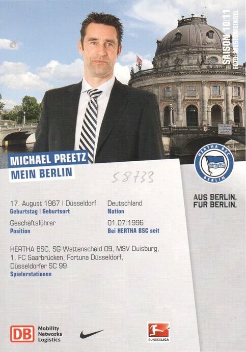Autogramm Fussball | Hertha BSC Berlin | 2010 | Michael PREETZ