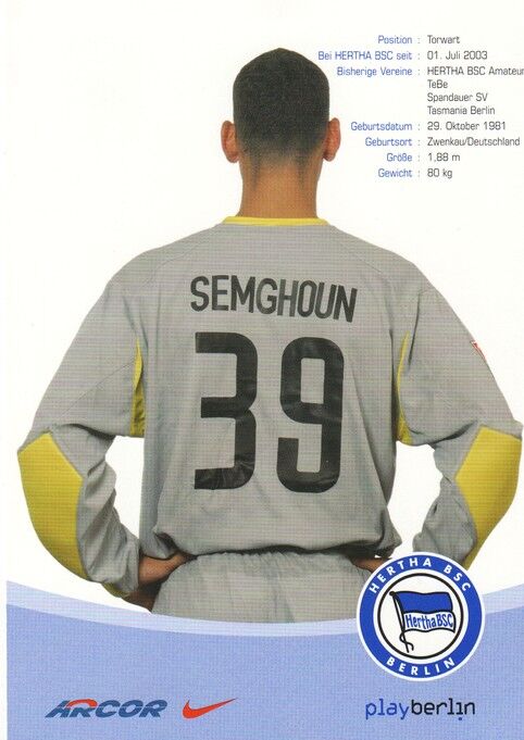 Autogramm Fussball | Hertha BSC Berlin | 2004 | Nourreddine SEMGHOUN