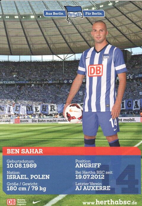 Autogramm Fussball | Hertha BSC Berlin | 2013 | Ben SAHAR