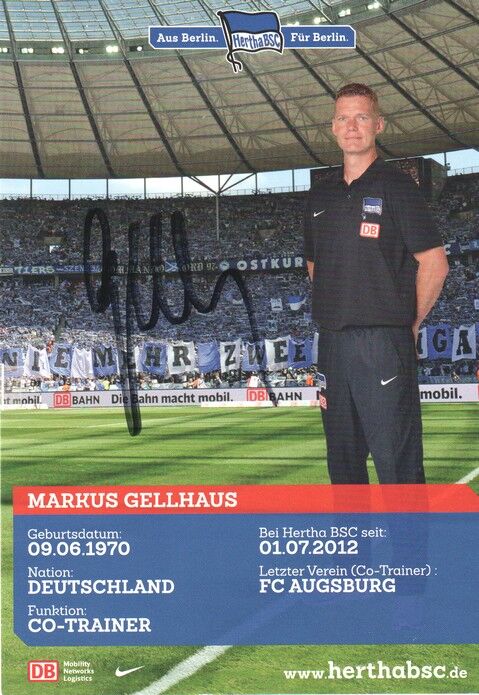 Autogramm Fussball | Hertha BSC Berlin | 2013 | Markus GELLHAUS