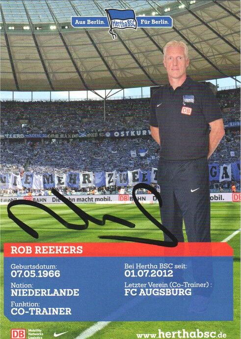 Autogramm Fussball | Hertha BSC Berlin | 2013 | Rob REEKERS