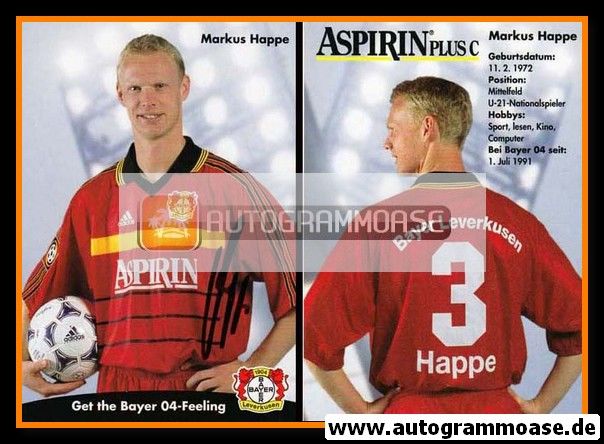 Autogramm Fussball | Bayer Leverkusen | 1998 | Markus HAPPE