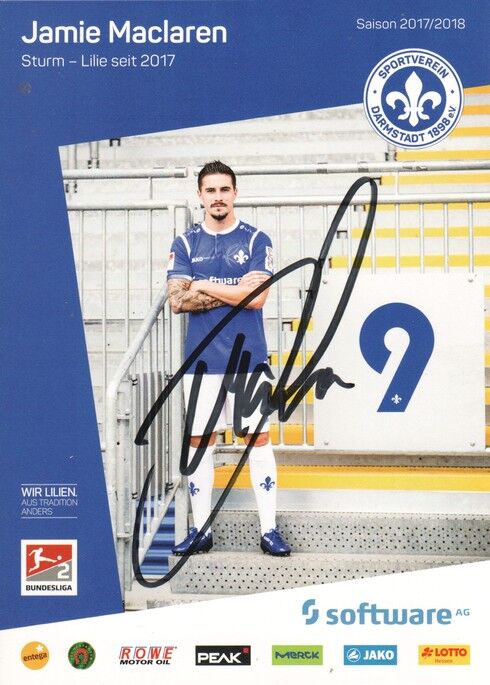 Autogramm Fussball | SV Darmstadt 98 | 2017 | Jamie MACLAREN