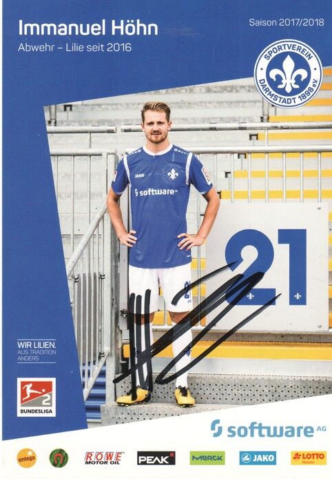 Autogramm Fussball | SV Darmstadt 98 | 2017 | Immanuel HÖHN