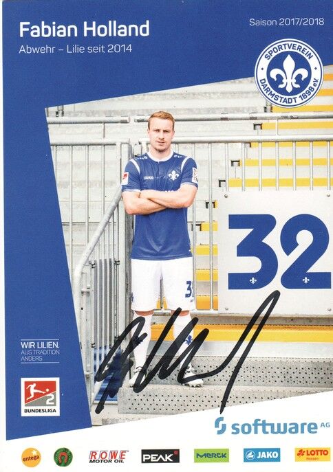 Autogramm Fussball | SV Darmstadt 98 | 2017 | Fabian HOLLAND