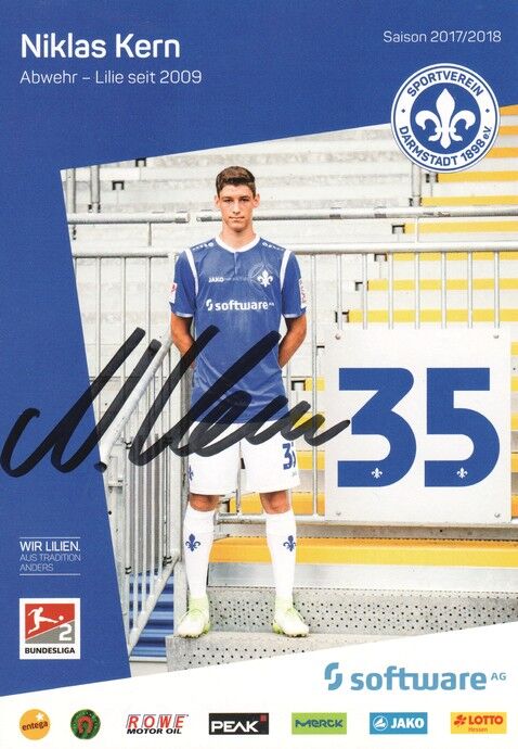 Autogramm Fussball | SV Darmstadt 98 | 2017 | Niklas KERN