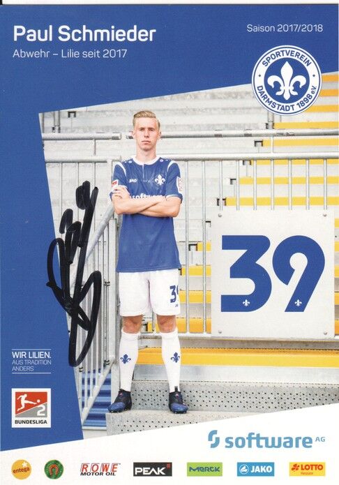 Autogramm Fussball | SV Darmstadt 98 | 2017 | Paul SCHMIEDER