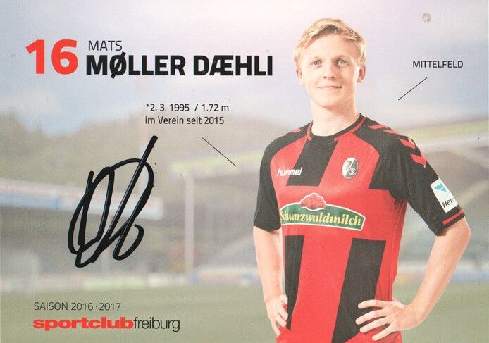 Autogramm Fussball | SC Freiburg | 2016 | Mats MOLLER DAEHLI